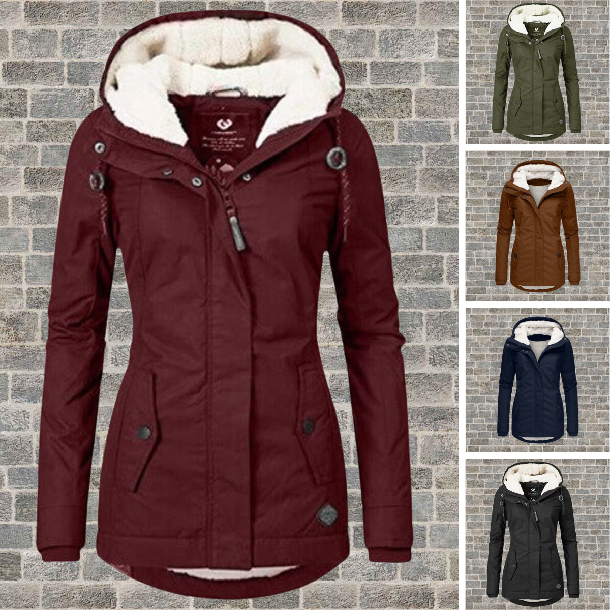 Jenna - Manteau à Capuche Sherpa Ultra-Doux et Chaud