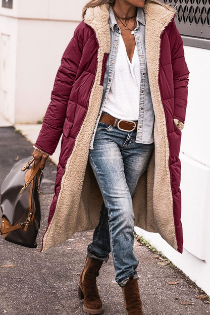 Élise | Manteau réversible en sherpa luxueux, double-face