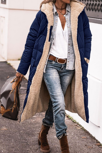 Élise | Manteau réversible en sherpa luxueux, double-face