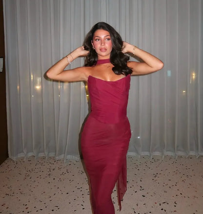 Aniyah Robe Midi Sans Manches – Élégance Moderne