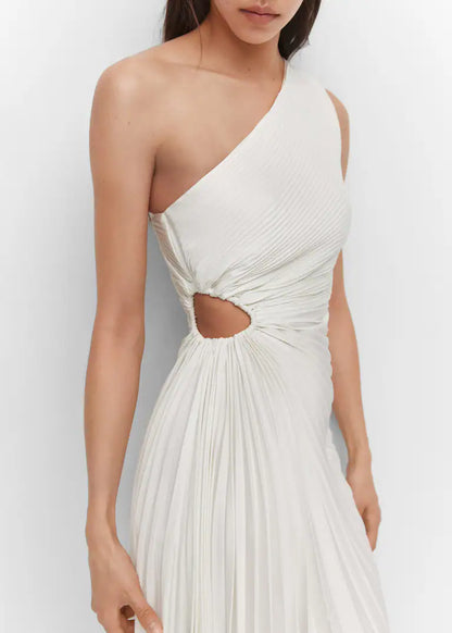 Robe midi à épaules dénudées avec manchette transparente — Billy Joan