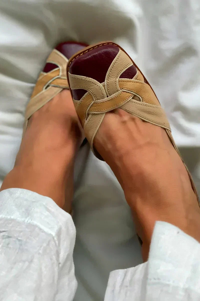 Amara | Chaussures plates à enfiler en coloris tricolore - chic et confortables