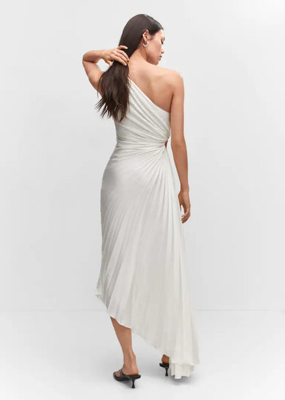 Robe midi à épaules dénudées avec manchette transparente — Billy Joan