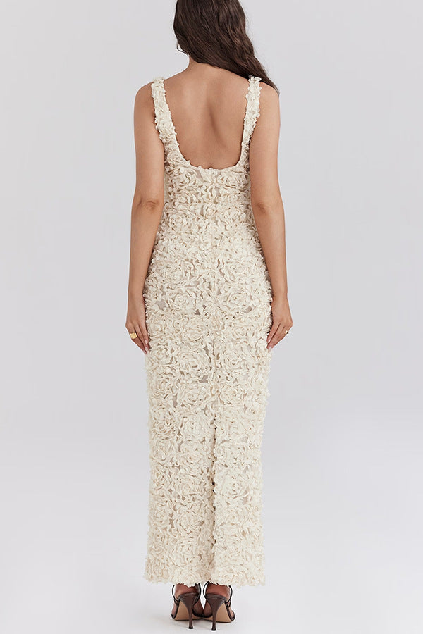 Lyra | Robe longue sans armature à motifs floraux, légère et élégante