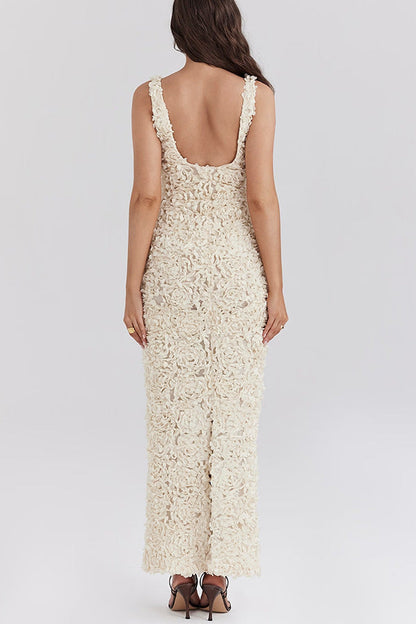 Lyra | Robe longue sans armature à motifs floraux, légère et élégante