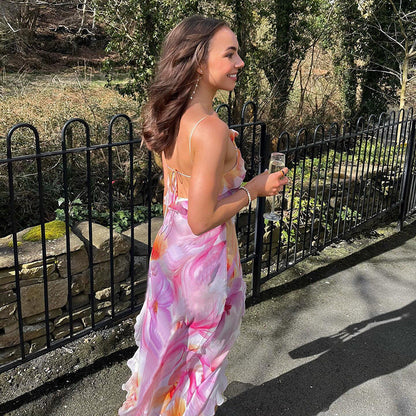 Nylah | Robe Maxi à Volants Fleuries – Charme Floral et Élégance Estivale