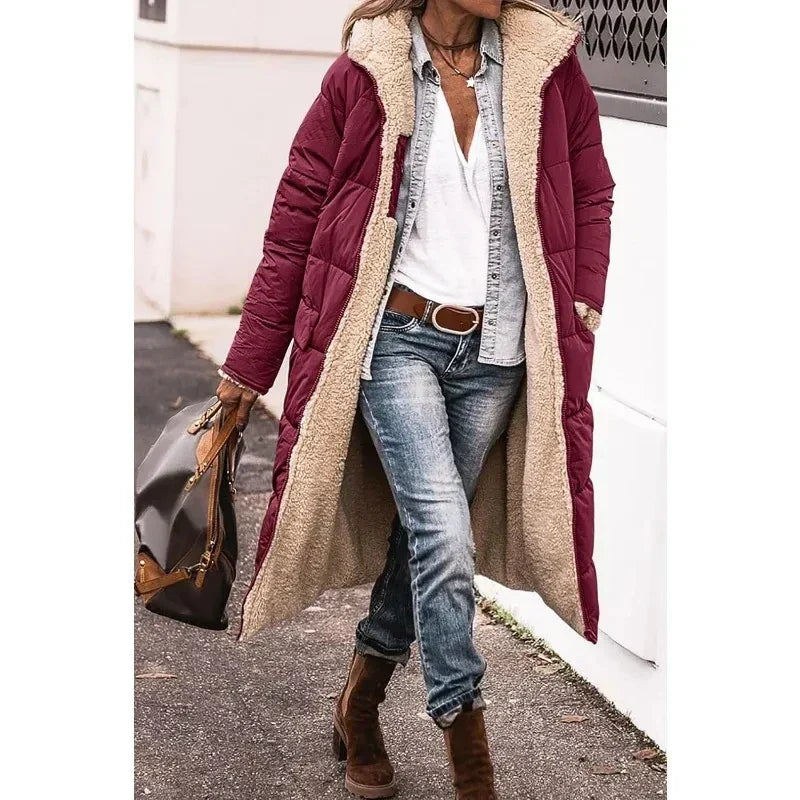 Manteau d'hiver élégant couleur jade — chic et intemporel