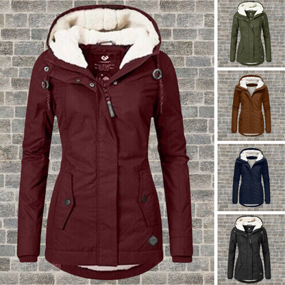 Jenna - Manteau à Capuche Sherpa Ultra-Doux et Chaud