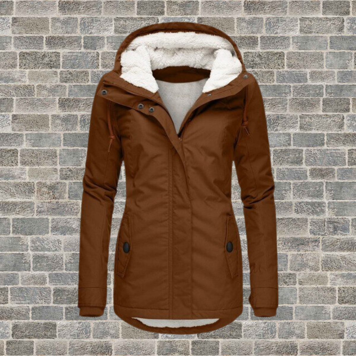 Jenna - Manteau à Capuche Sherpa Ultra-Doux et Chaud