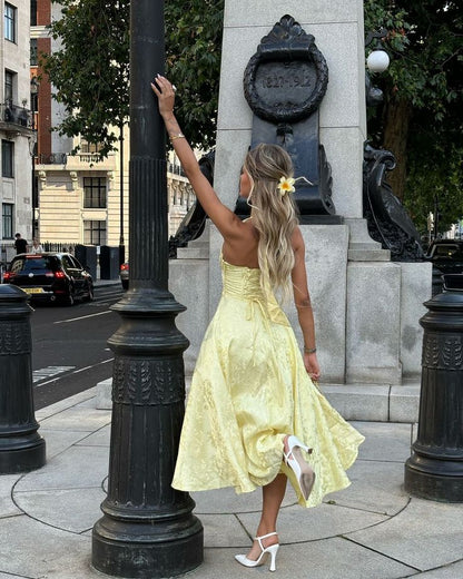 Esmeralda | Robe longue sans manches avec manches échasses pour une allure spectaculaire