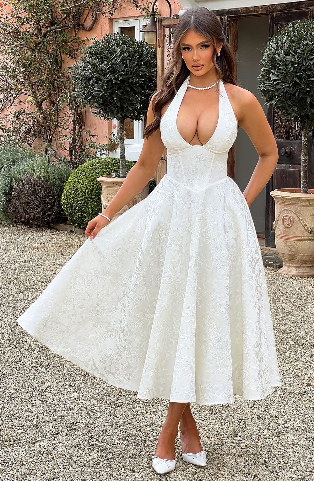 Esmeralda | Robe longue sans manches avec manches échasses pour une allure spectaculaire